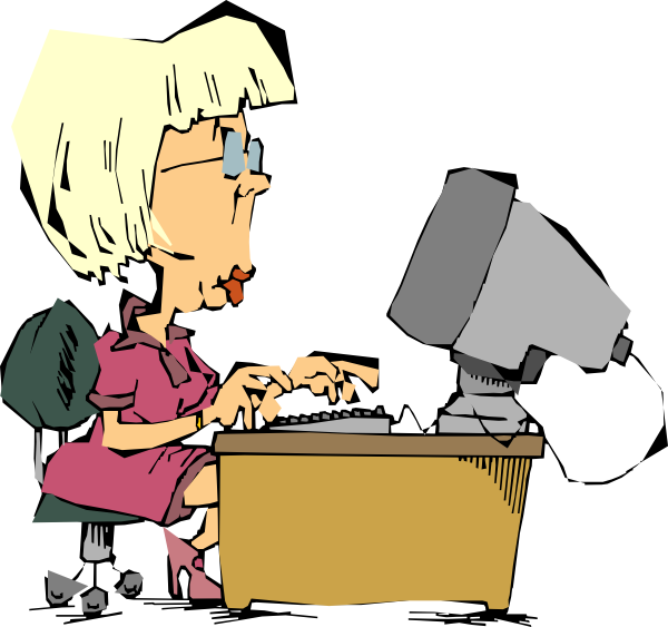 Female Computer User clip art