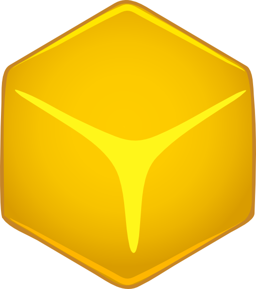 Yellow 3d Cube clip art