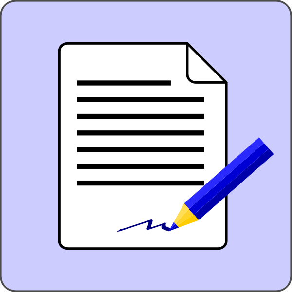 Sign Document Contract Icon clip art