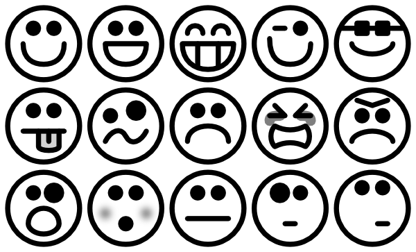 Outline Smile Icons clip art