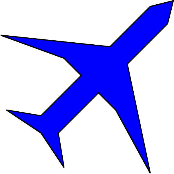 Boing Blue Freight Plane Icon clip art