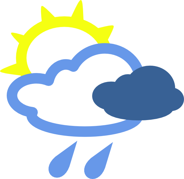 Sun And Rain Weather Symbols clip art