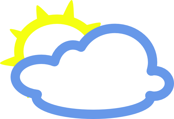 Light Clouds And Sun Weather Symbol clip art