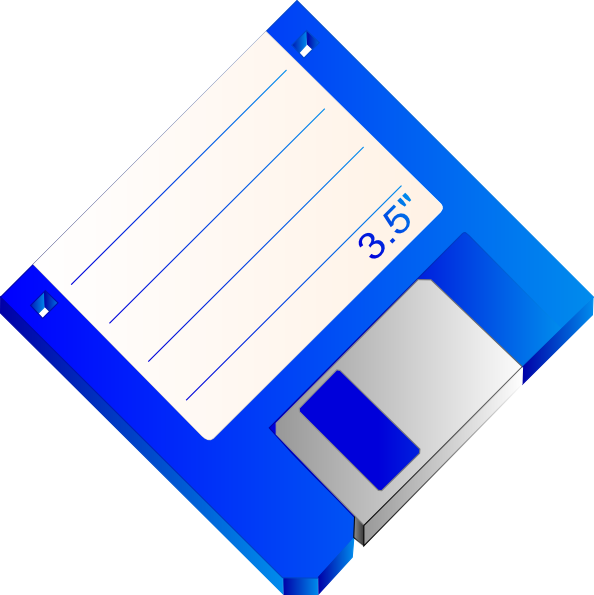 Sabathius Floppy Disk Blue Labelled clip art