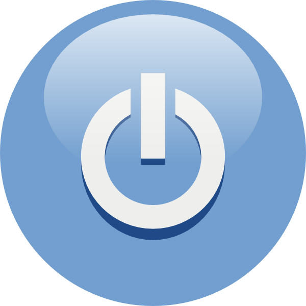 Blue Power Button clip art