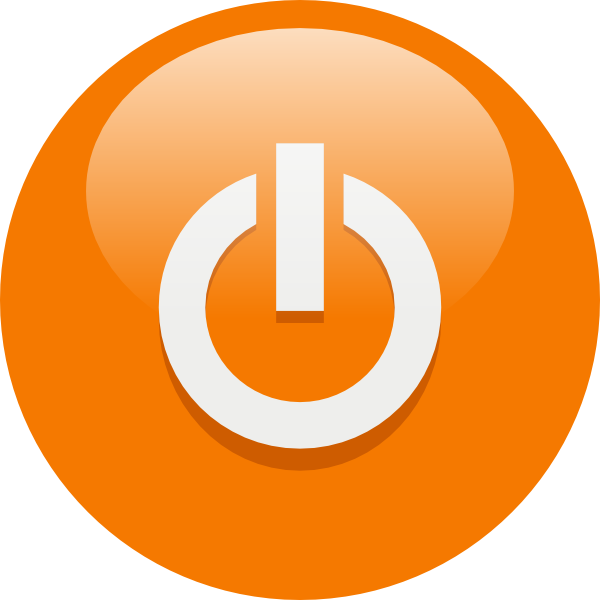 Orange Power Button clip art