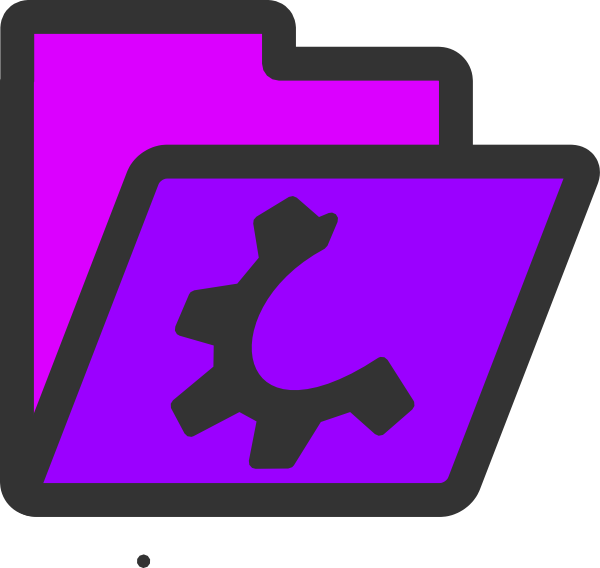 Open Violet Folder Icon clip art