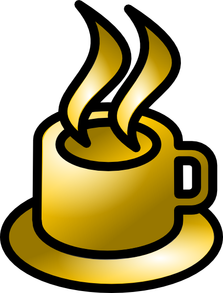 Coffee Cup Gold Theme clip art