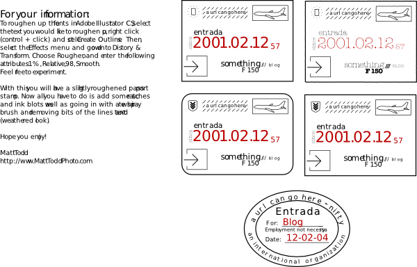 Collection Of Passport Stamps (feaux) clip art