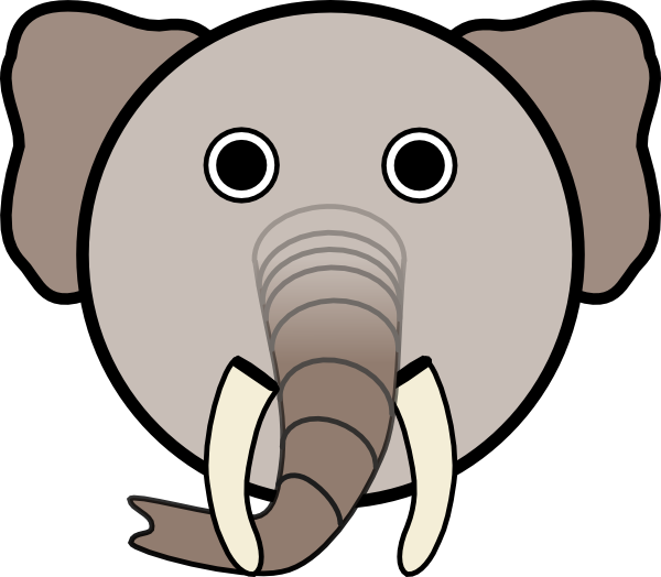 Elephant With Rounded Face clip art