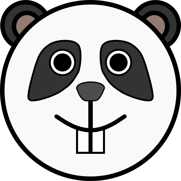 Panda Rounded Face clip art