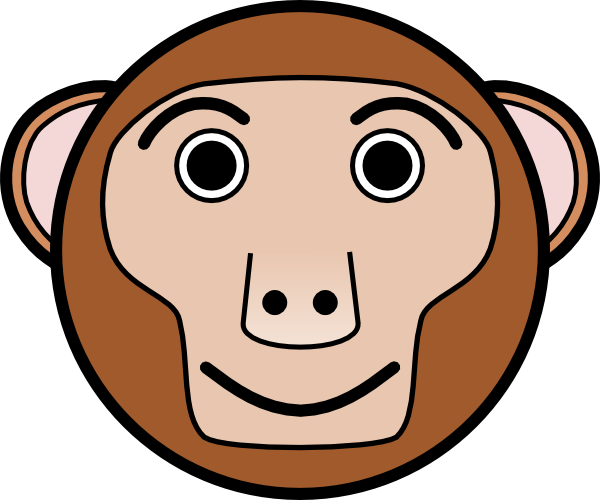 Monkey Rounded Face clip art