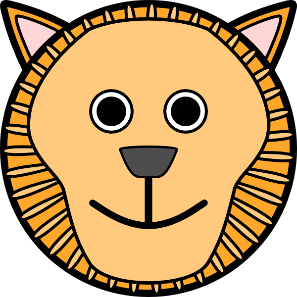 Lion Rounded Face clip art