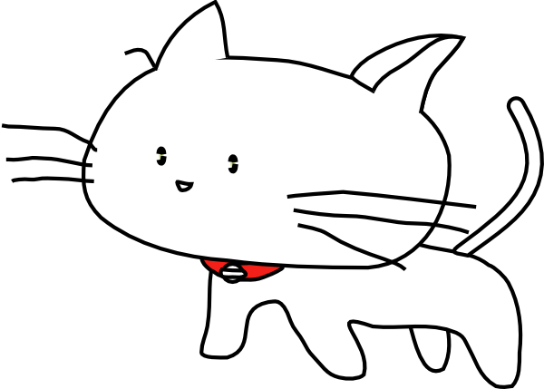 White Cartoon Cat clip art