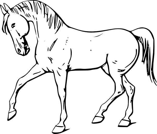 Walking Horse Outline clip art