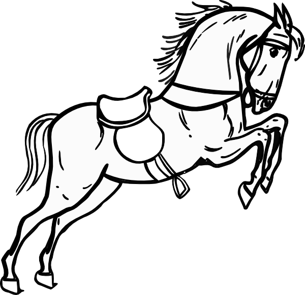 Jumping Horse Outline clip art