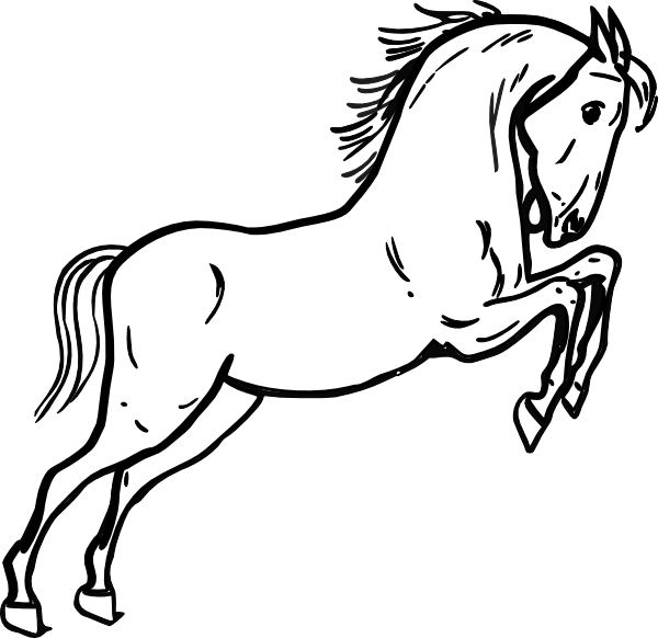 Jumping Horse Outline clip art