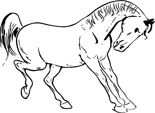 Prancing Horse Outline clip art