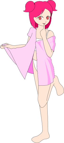 Gopher Pink Anime Girl Beta clip art