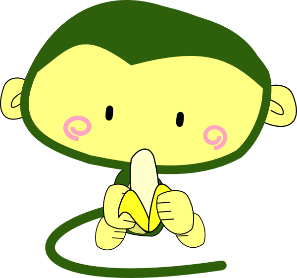 Monkey Eating Banana clip art