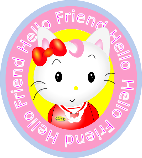 Hello Friend Cat clip art