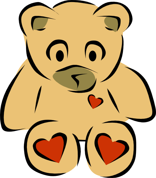 Teddy Bears With Hearts clip art