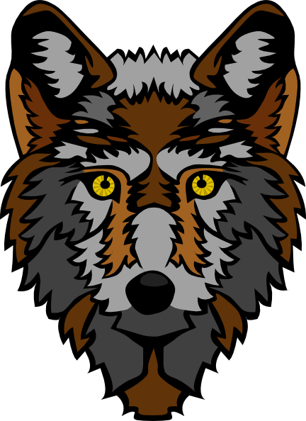 Wolf Head Stylized clip art