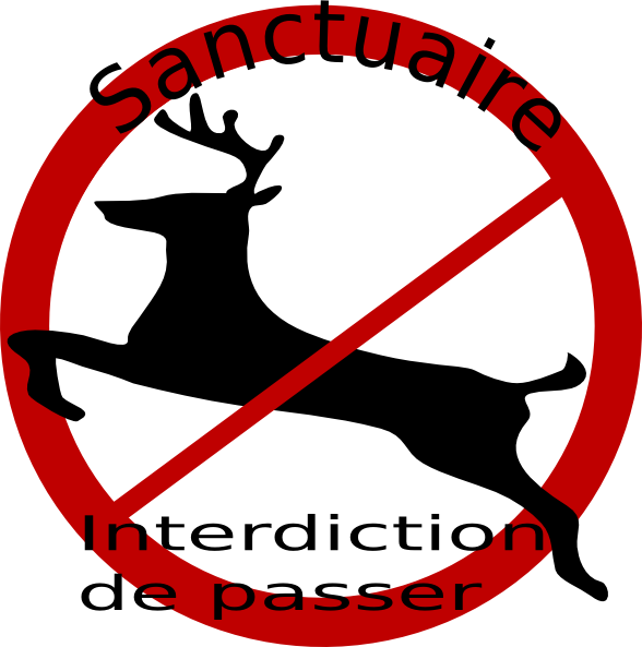 Chevreuil Sanctuaire Pancarte clip art