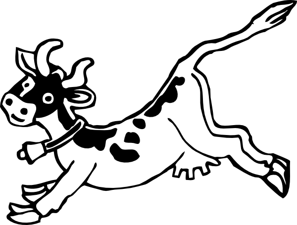 Jumping Cow clip art