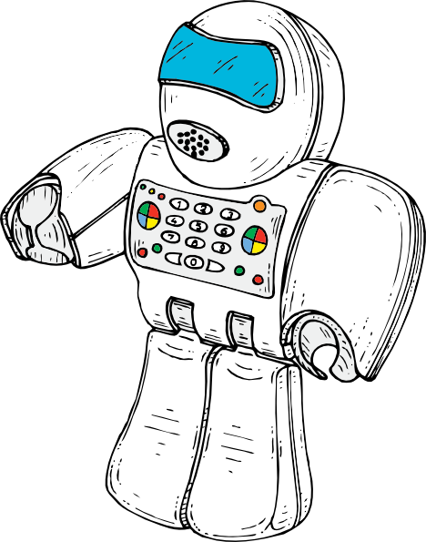 Robot Calculator clip art