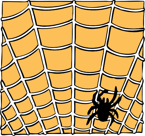 Spider On A Spider Web clip art