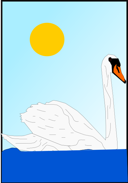 Swimming Swan clip art