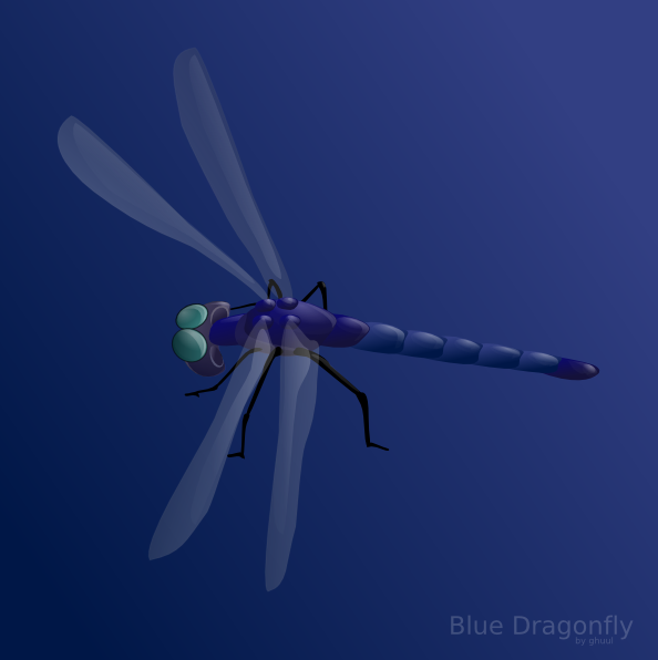 Blue Dragonfly clip art