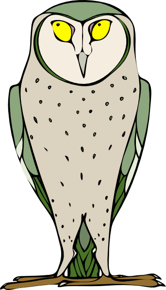 Staring Standing Owl clip art