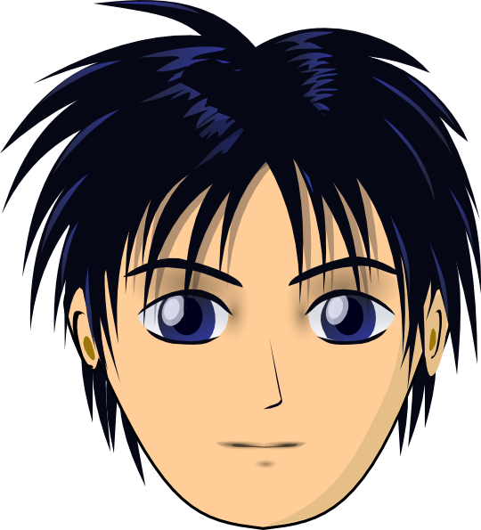 Asian Anime Boy Head clip art