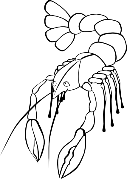 Crawfish (b And W) clip art