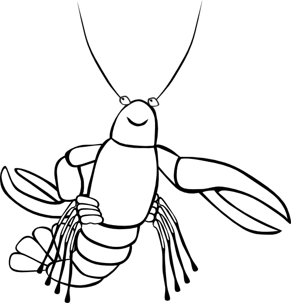 Crawfish (b And W) clip art