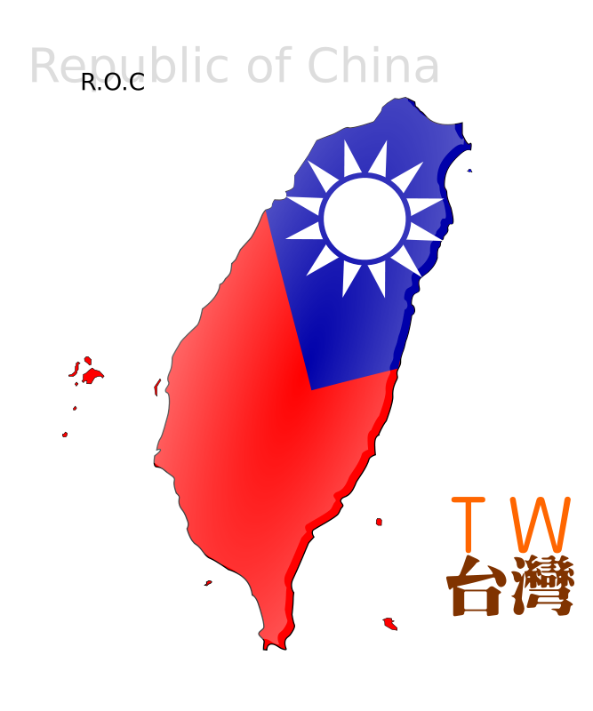 Map-based flag of Taiwan