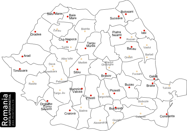 Romanian Map With Counties clip art