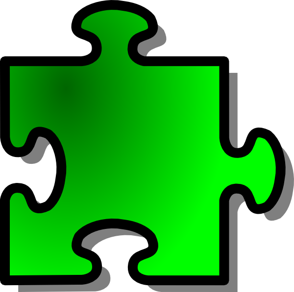 Green Jigsaw Piece clip art