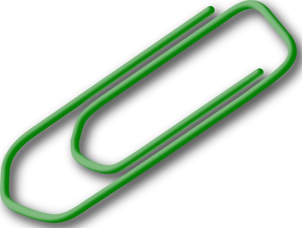 Green Paperclip clip art