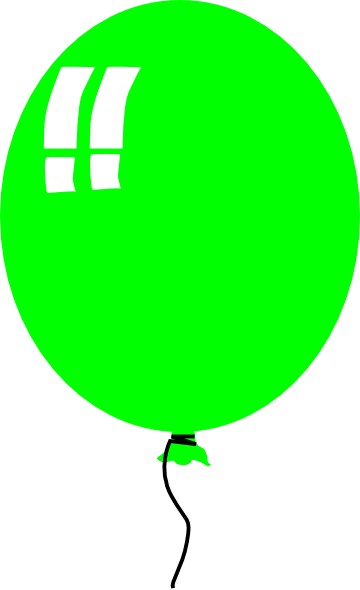 Green Helium Baloon clip art