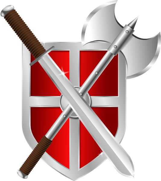 Sword Battleaxe Shield clip art