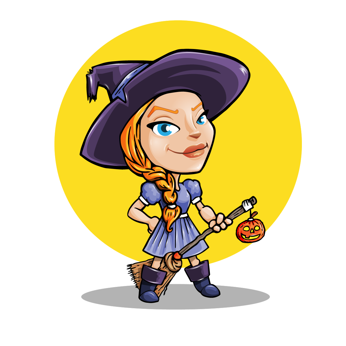 halloween girl vector character