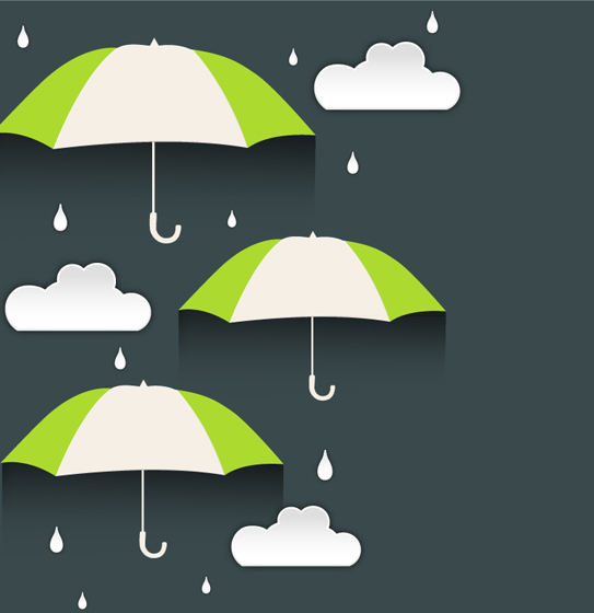 Creative umbrella clouds vector