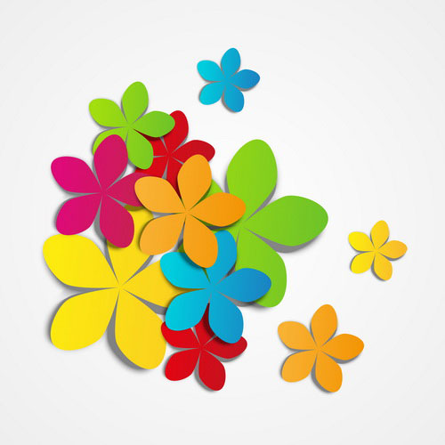 Colored flowers vector material