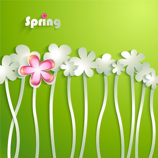 Painted cartoon flowers  vector