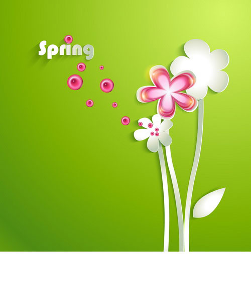 Painted cartoon flowers vector