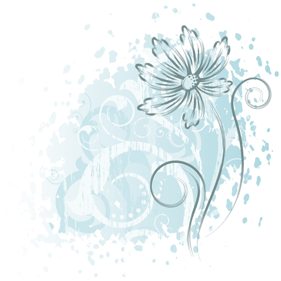 Elegant hand-painted flowers vector