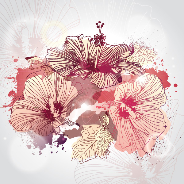 Illustrated Flowers Vector Graphic